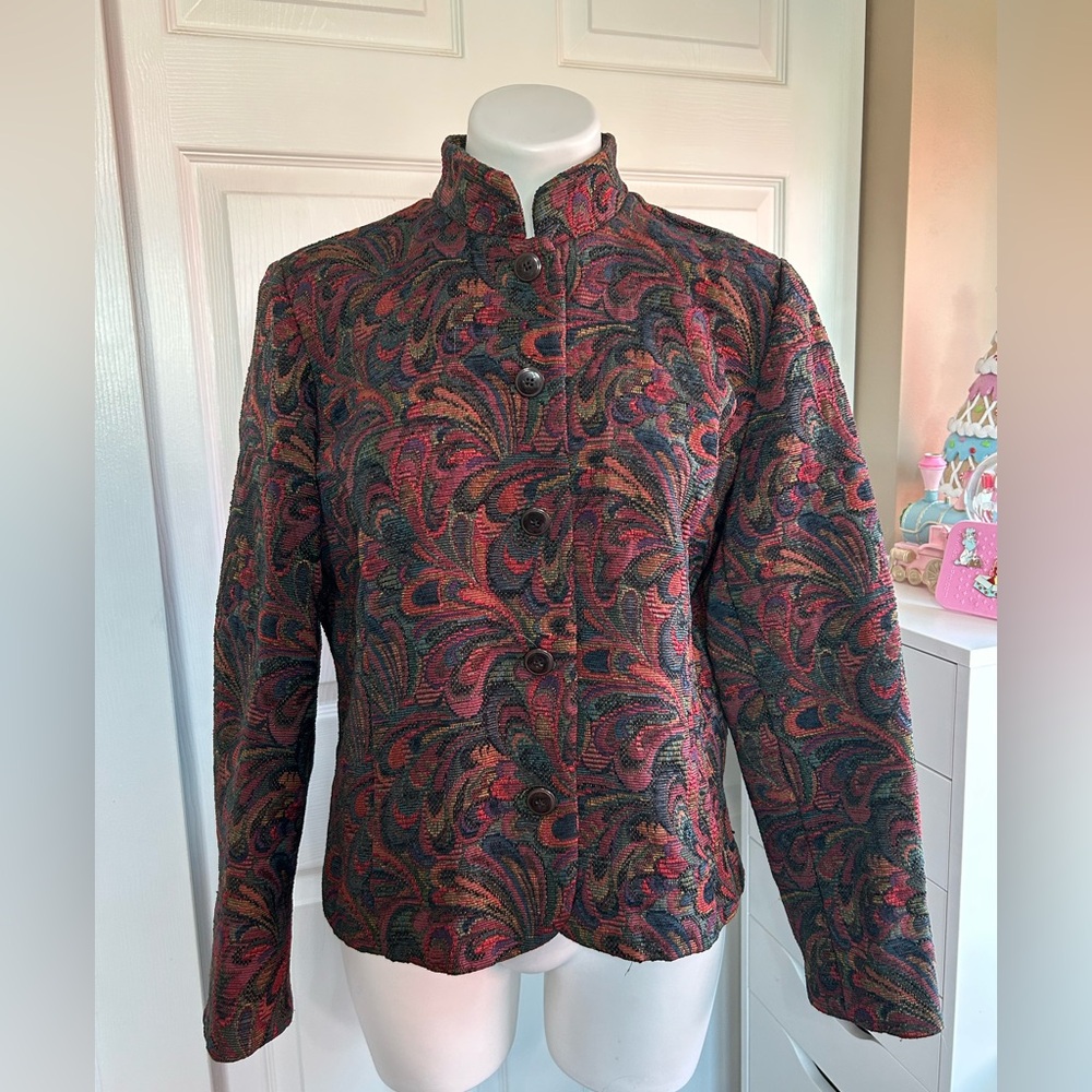 Coldwater Creek Vintage Tapestry Woven Blazer Jacket